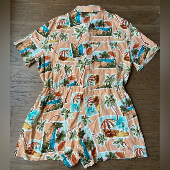 Label of Love Tropical Vacation Peach Printed Romper-Size XL - Picture 9 of 10